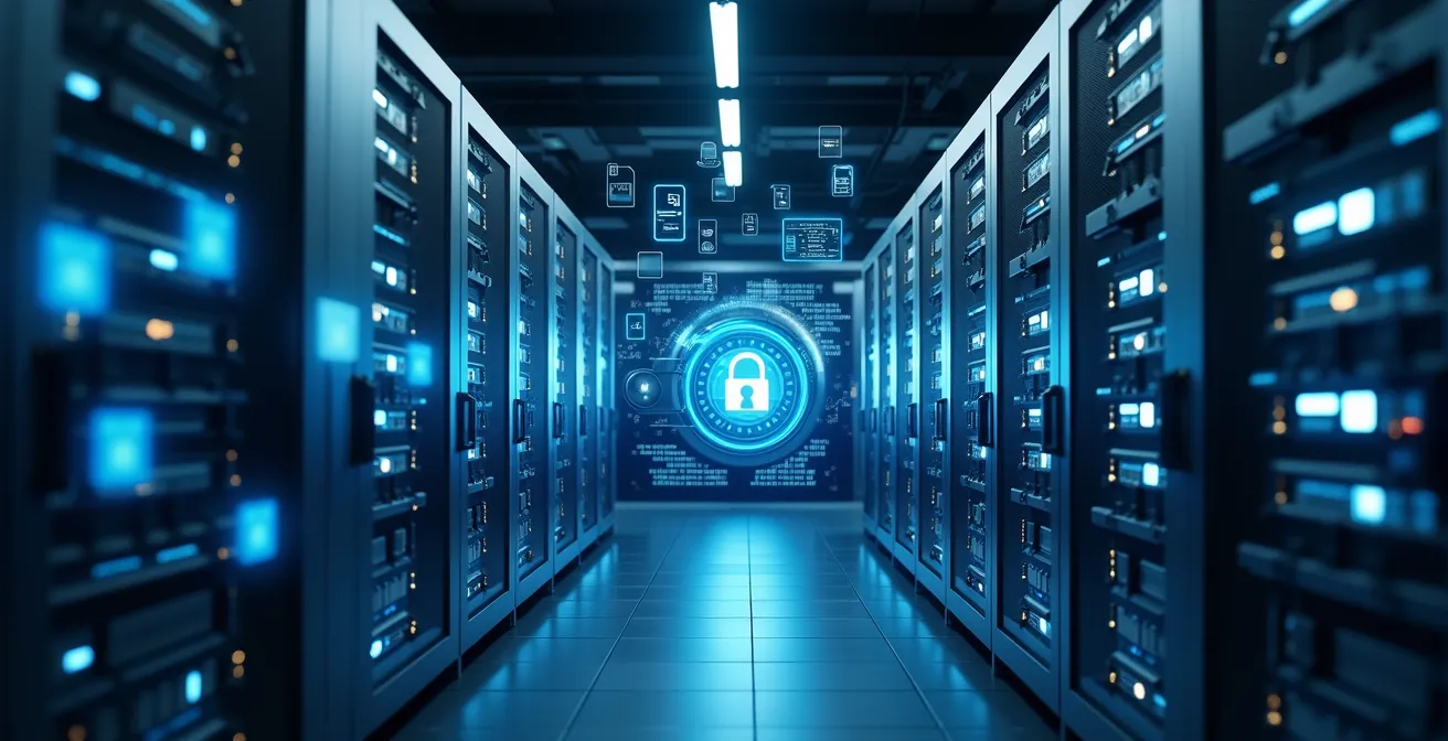 Système d'archivage numérique sécurisé avec serveurs et documents dématérialisés