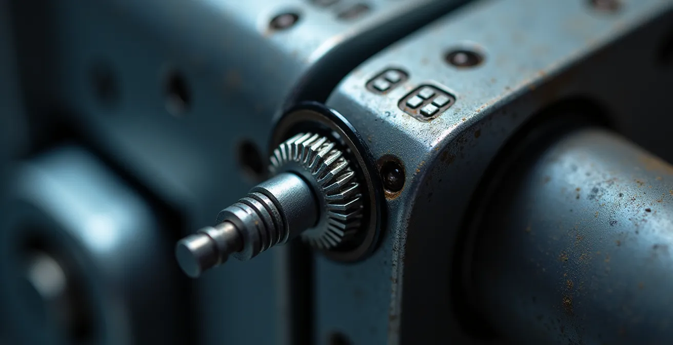 Détail macro d'un système de scellé numérique sur colis