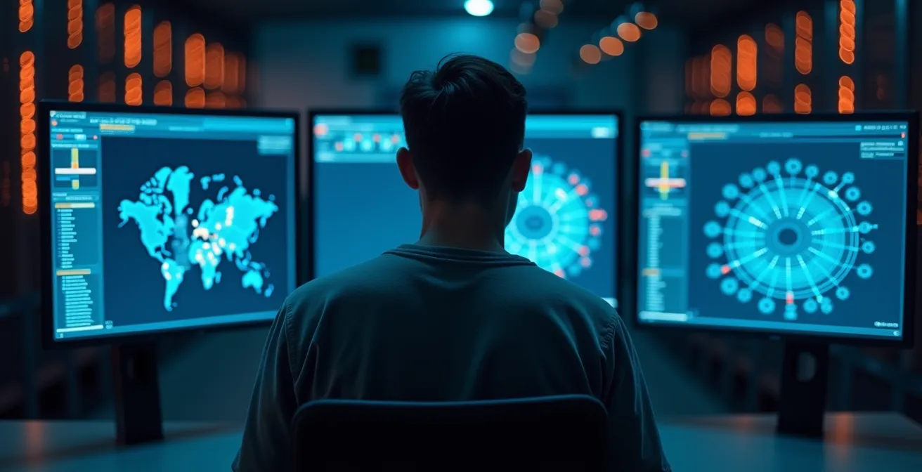 Centre de contrôle logistique sécurisé avec systèmes de protection multicouches