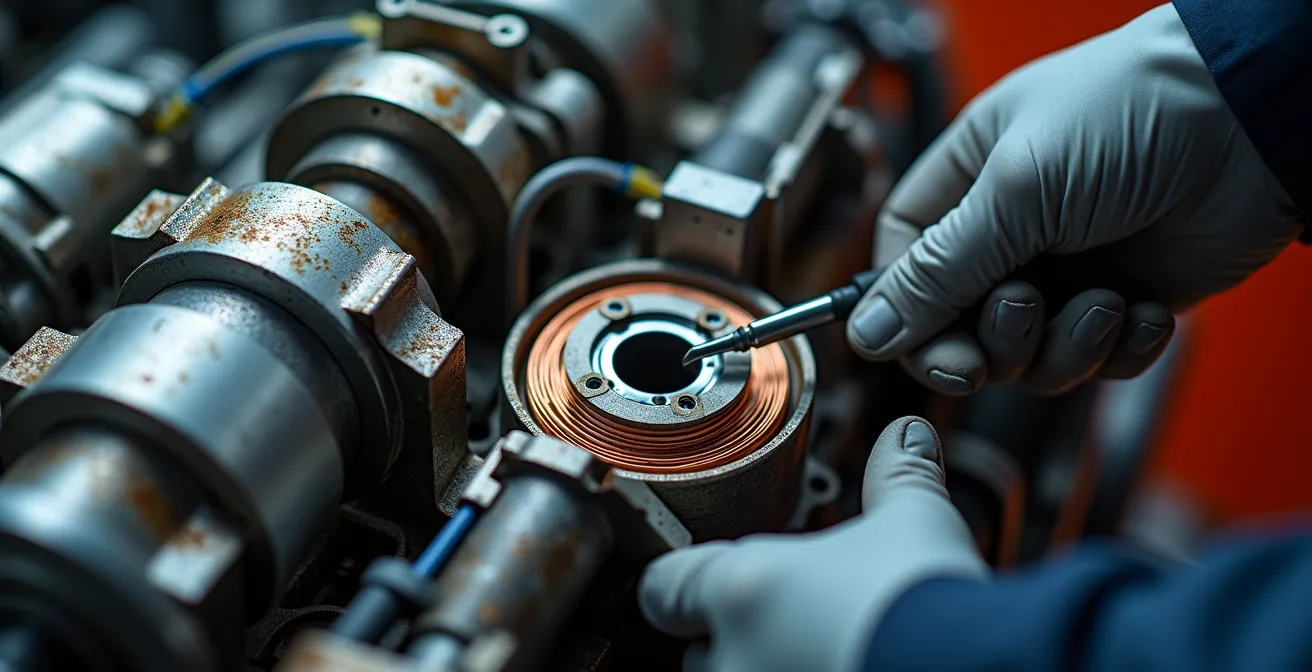 Transformation d'un camion diesel en véhicule électrique dans un atelier spécialisé