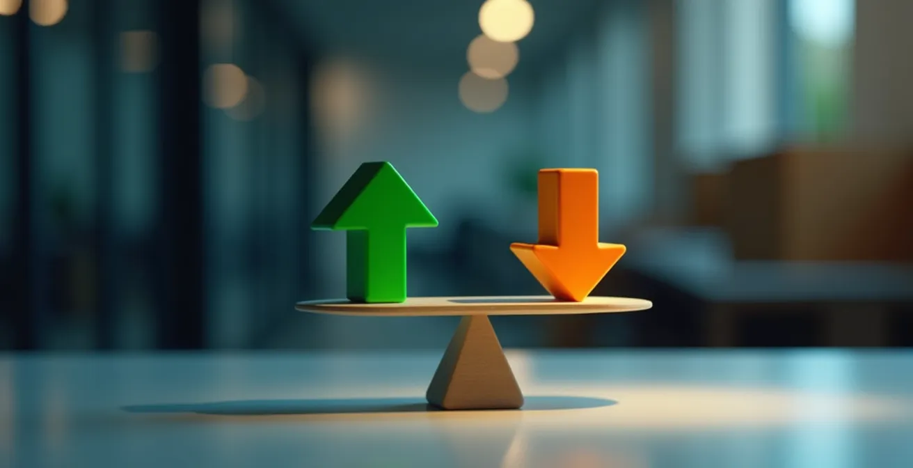 Graphique visuel représentant un système de bonus-malus avec des indicateurs de performance dans un environnement professionnel